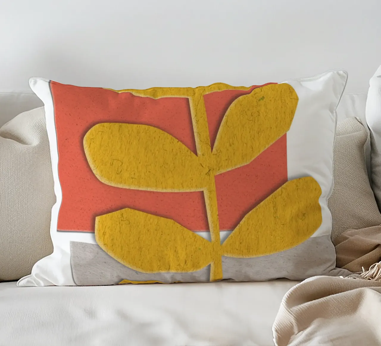 yellow leaf-like cuscino da ramosashop