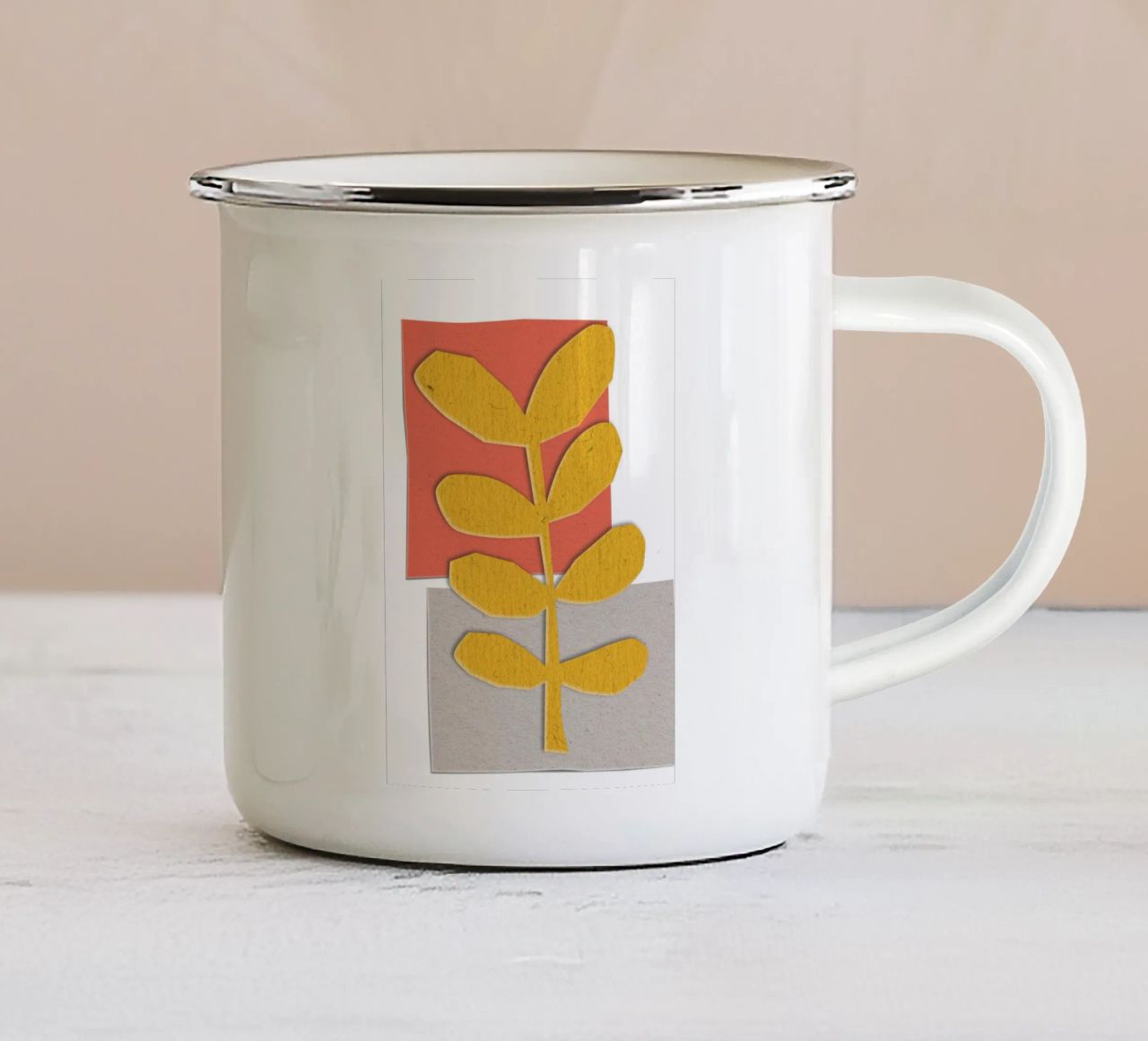 yellow leaf-like tazza in smalto da ramosashop