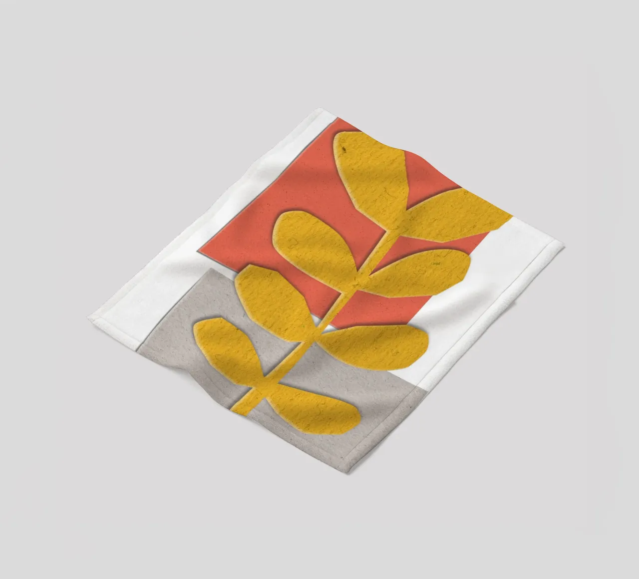 yellow leaf-like coperta in pile da ramosashop