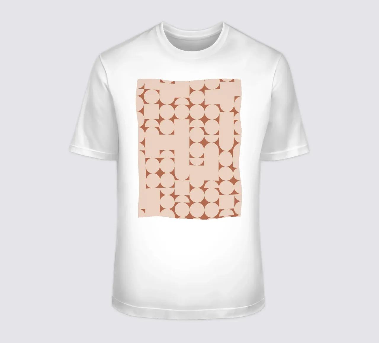 Peach and Terracotta Geometric Minimalist Art Print t-shirt by kookiepixel