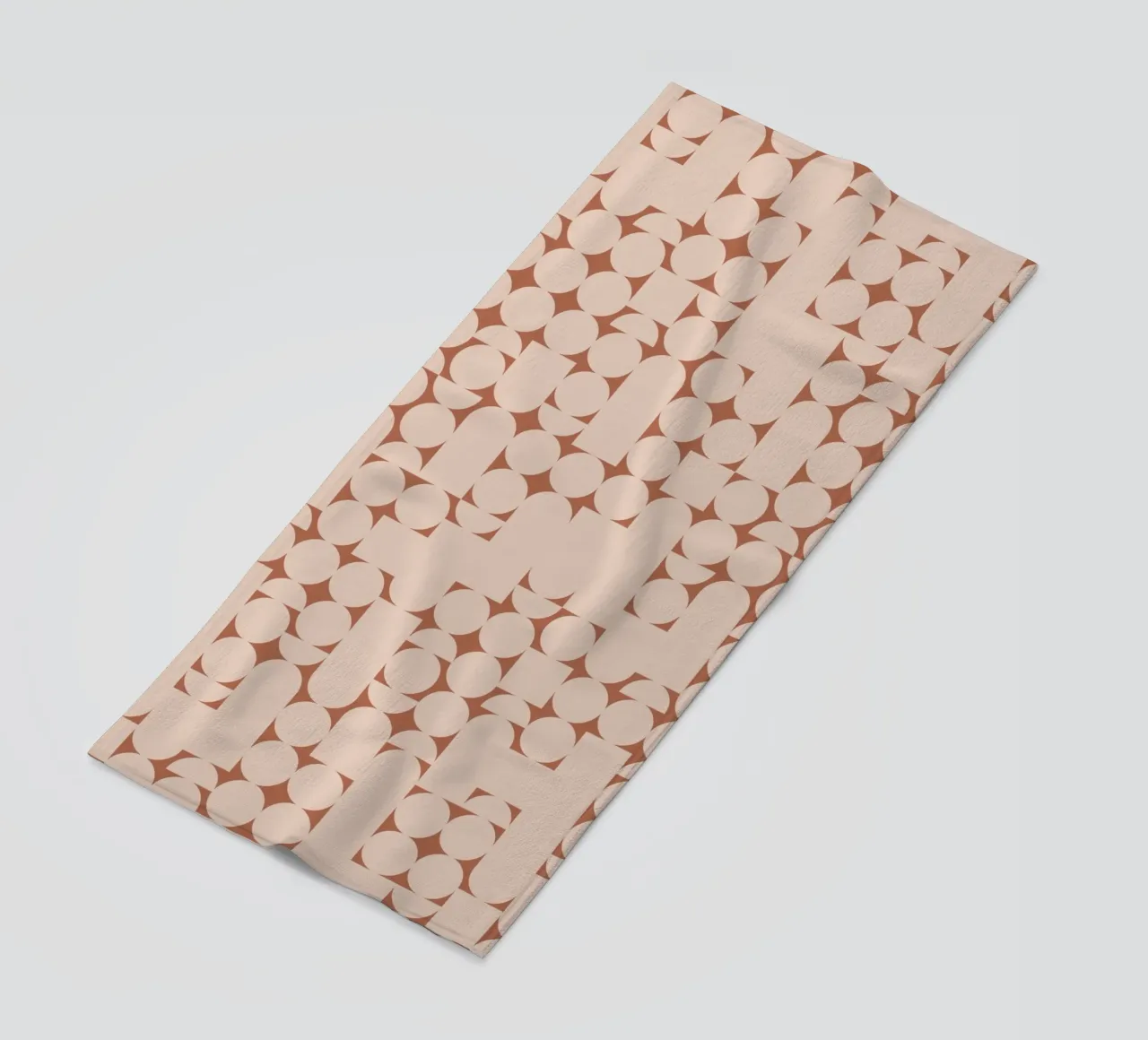 Peach and Terracotta Geometric Minimalist Art Print beach towel by kookiepixel
