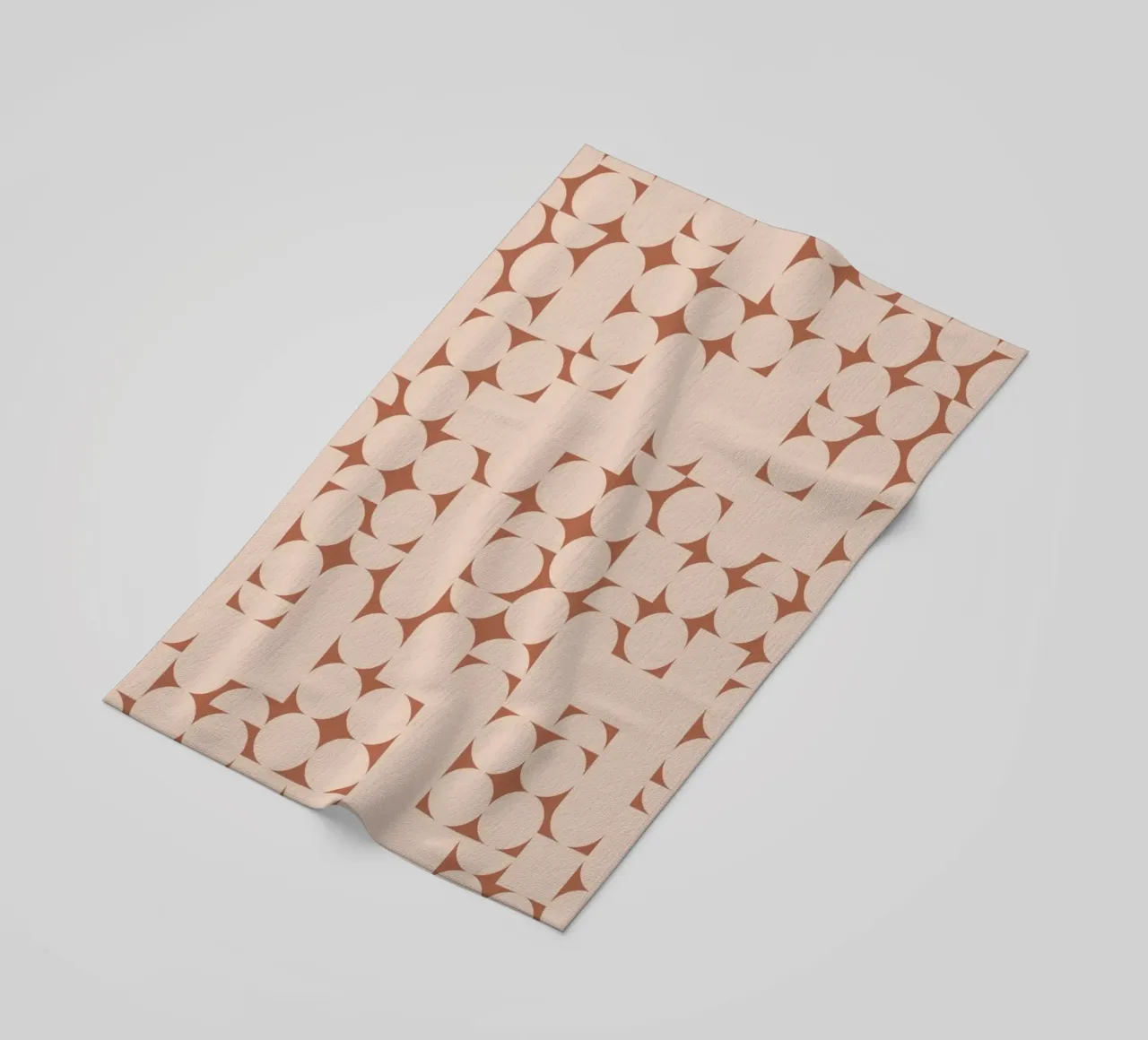 Peach and Terracotta Geometric Minimalist Art Print beach towel by kookiepixel