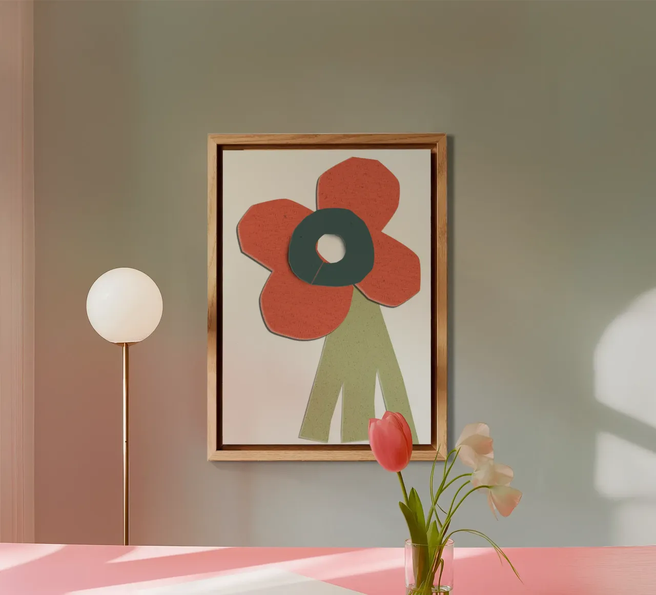 simplistic flower alluminio dibond da ramosashop