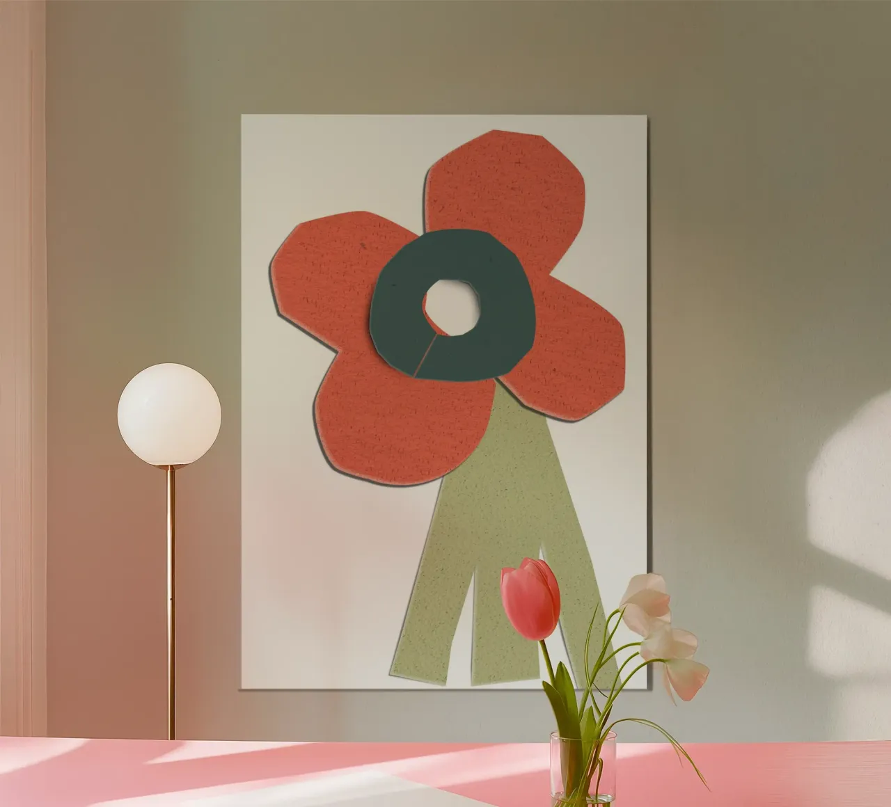 simplistic flower alluminio dibond da ramosashop