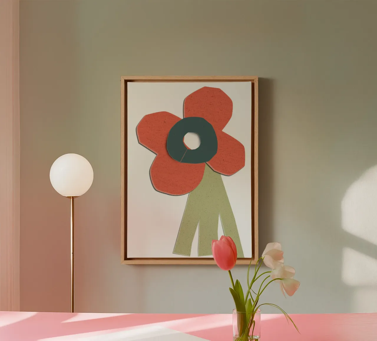simplistic flower tela con Cornice a cassetta da ramosashop