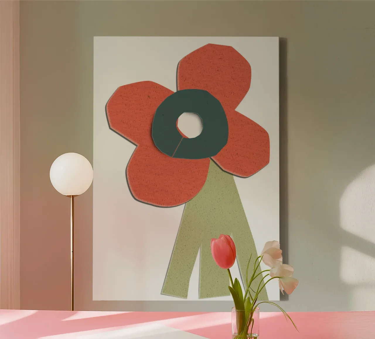 simplistic flower tela con Cornice a cassetta da ramosashop