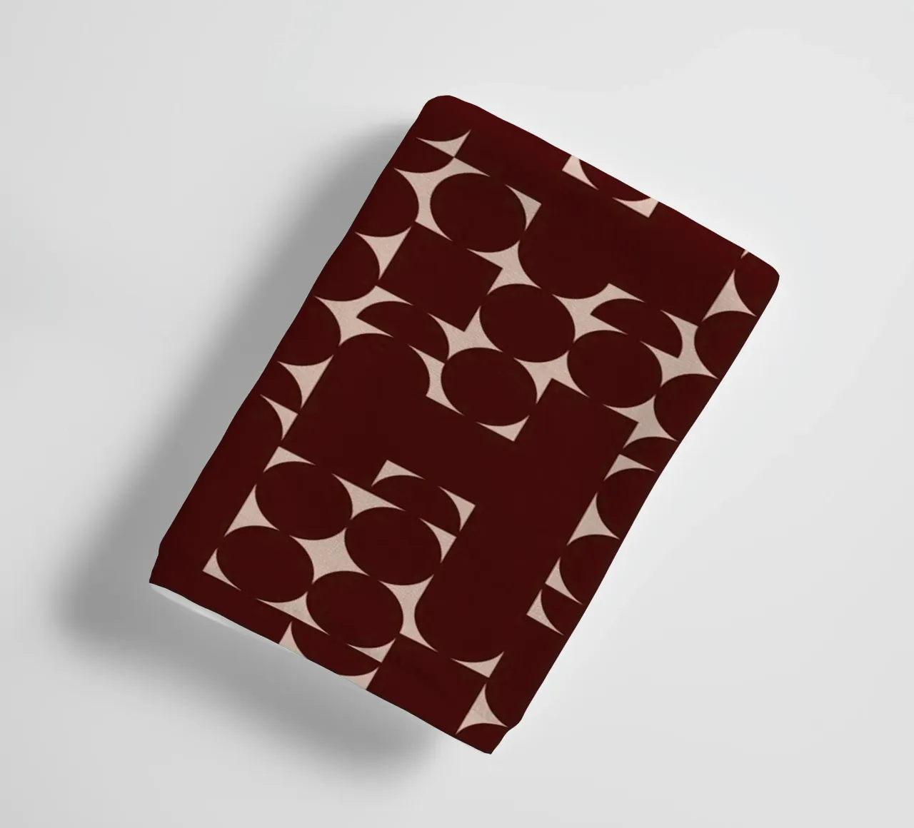 Burgundy and Peach Geometric Modern Art Print towel by kookiepixel