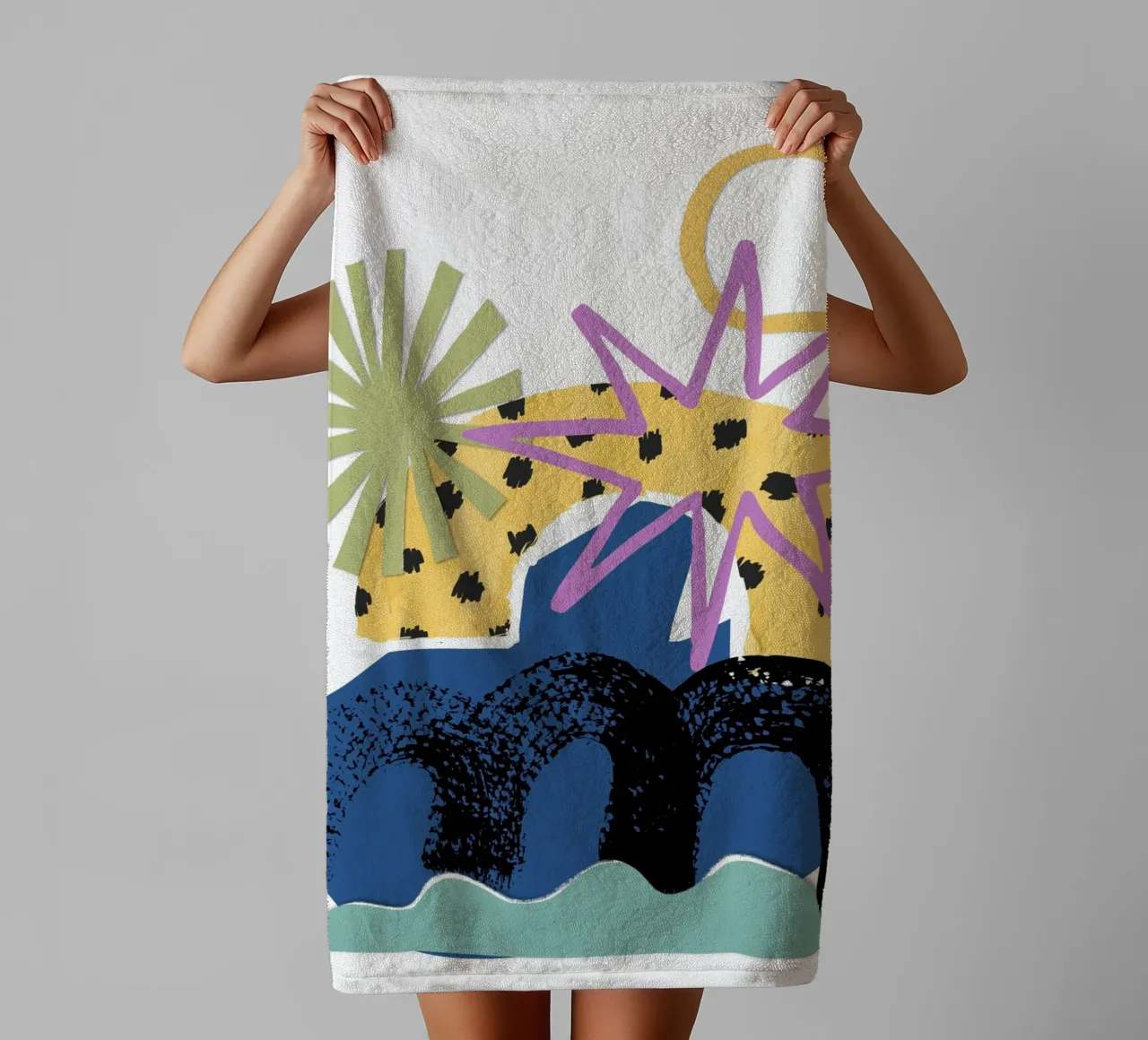 vibrant mix of abstract asciugamano da bagno da ramosashop