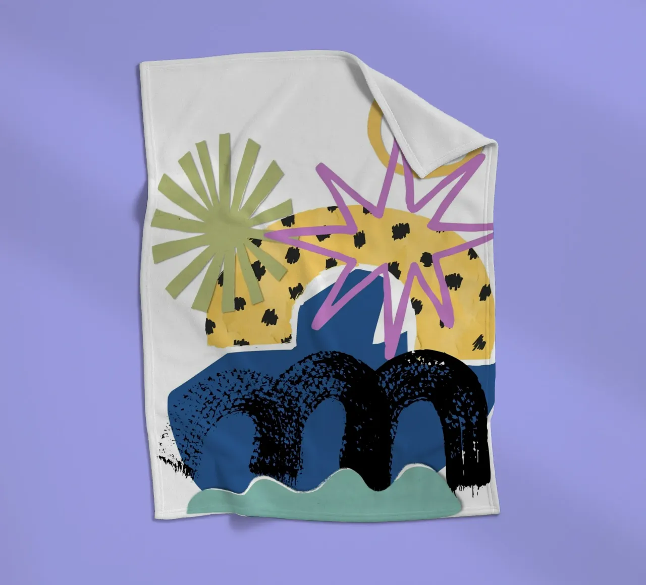 vibrant mix of abstract coperta in pile da ramosashop