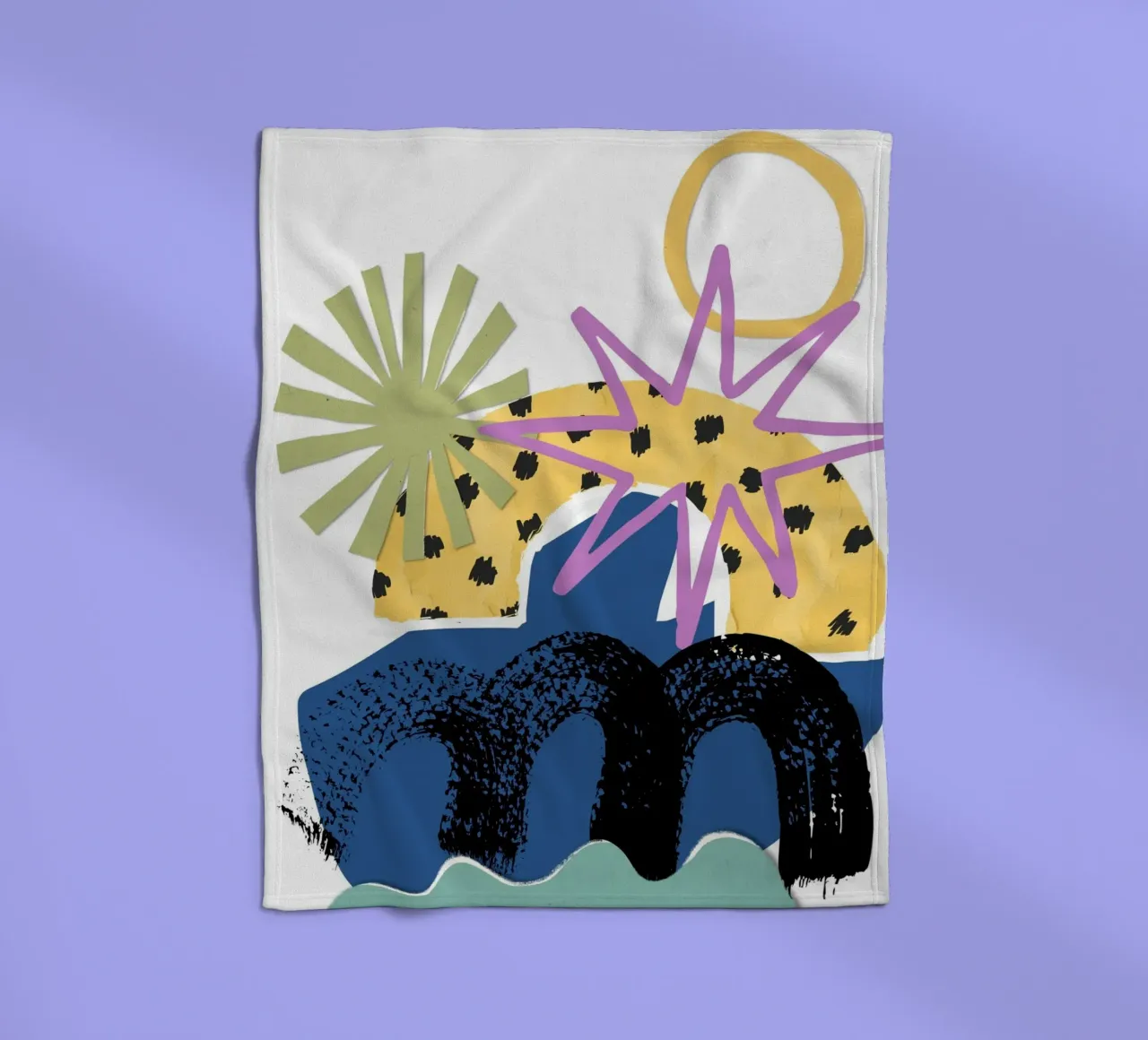 vibrant mix of abstract coperta in pile da ramosashop