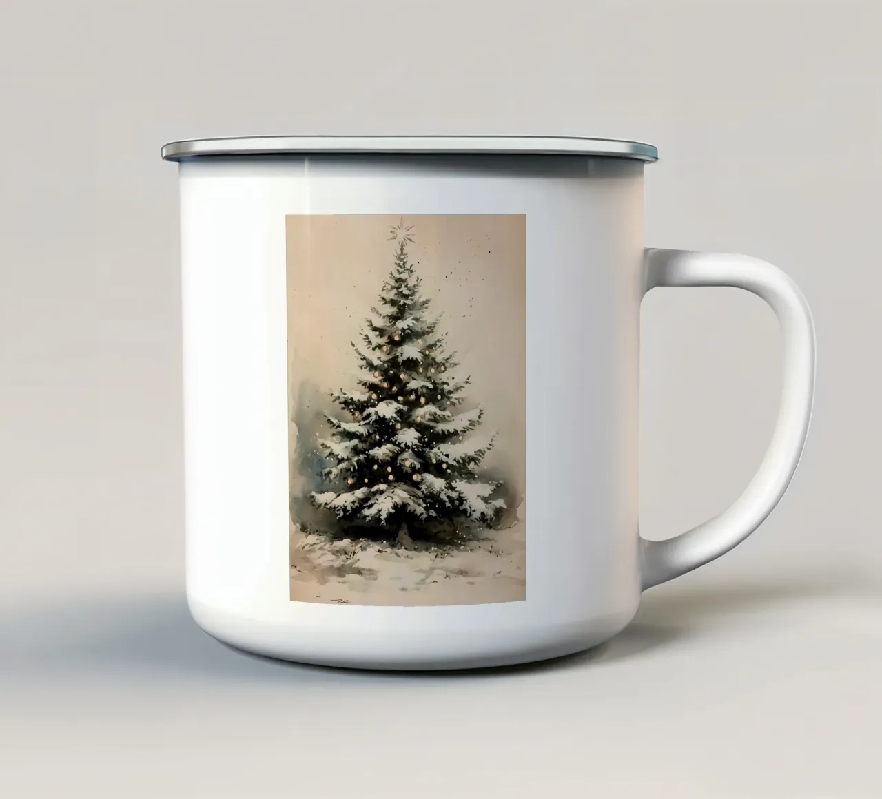 Albero di Natale vintage tazza in smalto da IamHomeStudio