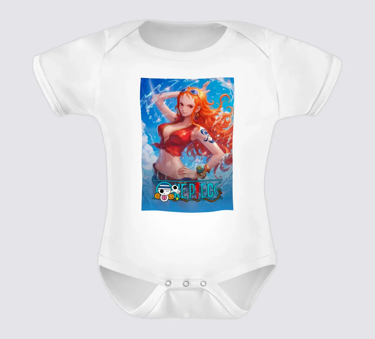 Nami One Piece short-sleeve baby romper by CreativeStudio