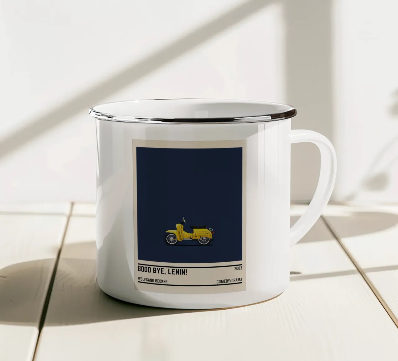 Good Bye Lenin! motorcycle tazza in smalto da TheArtstudio
