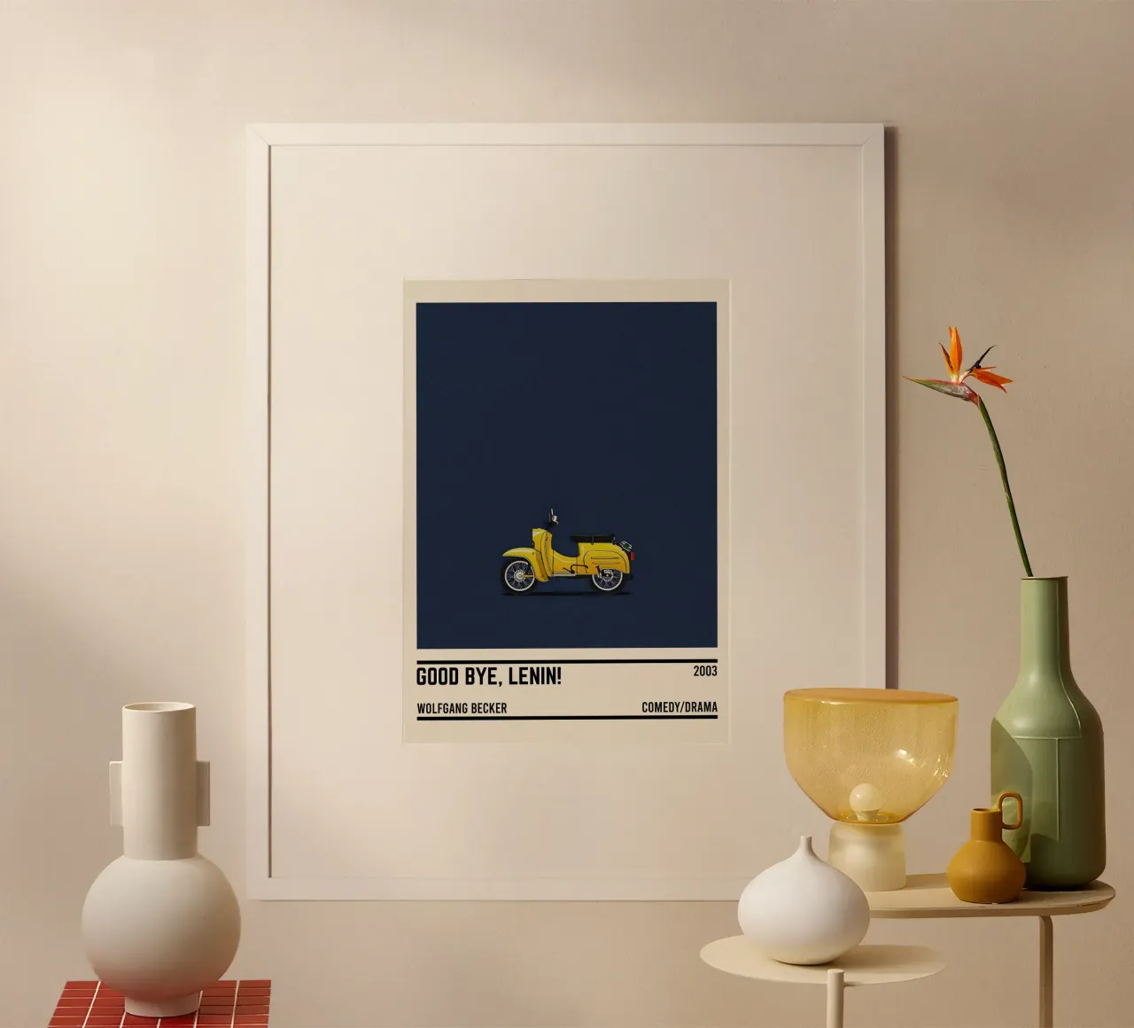 Good Bye Lenin! motorcycle poster con telaio in plastica da TheArtstudio