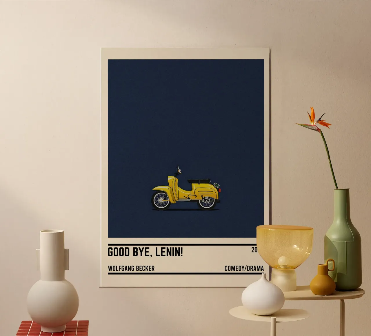 Good Bye Lenin! motorcycle poster con telaio in plastica da TheArtstudio