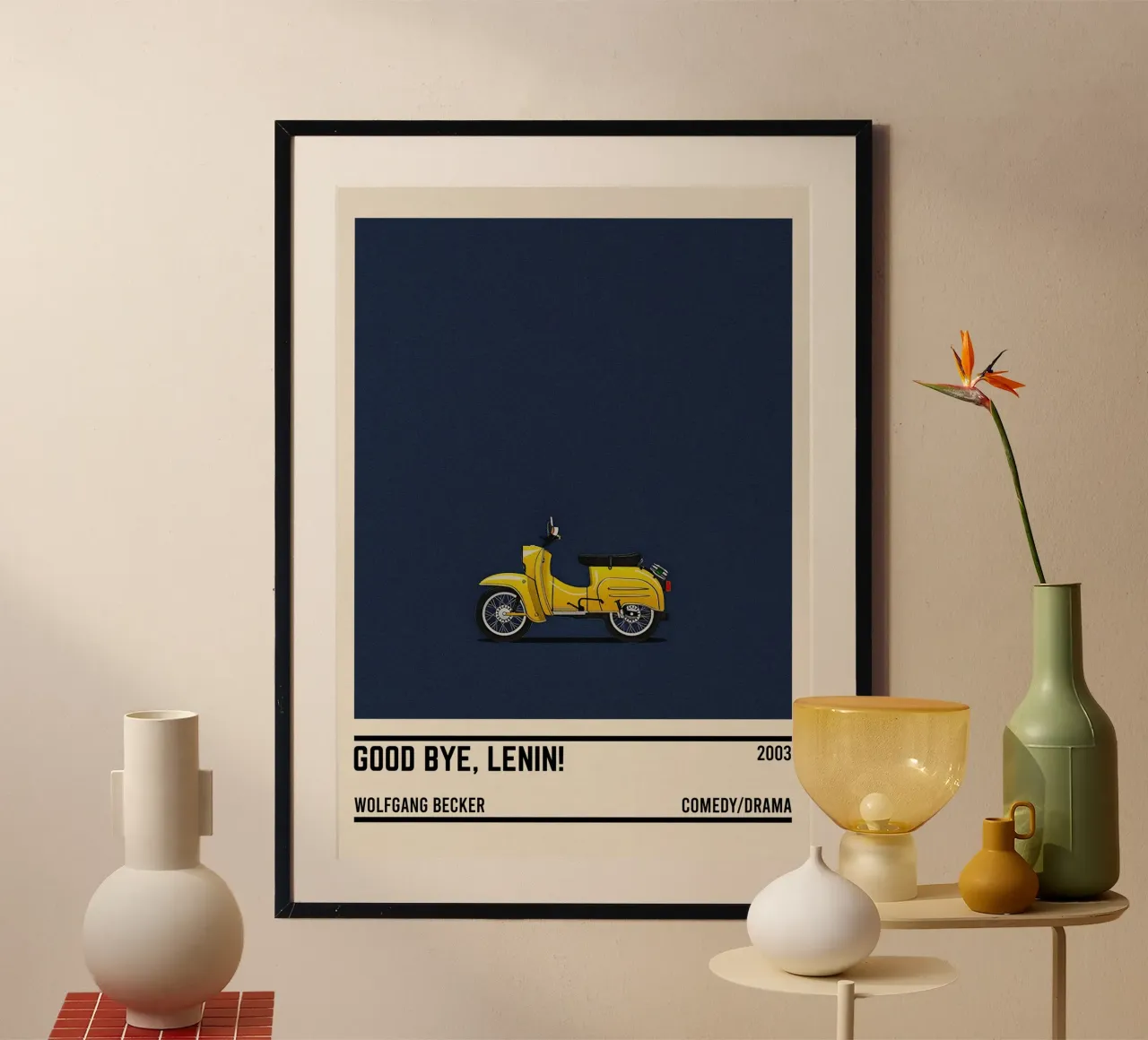 Good Bye Lenin! motorcycle poster con telaio in plastica da TheArtstudio