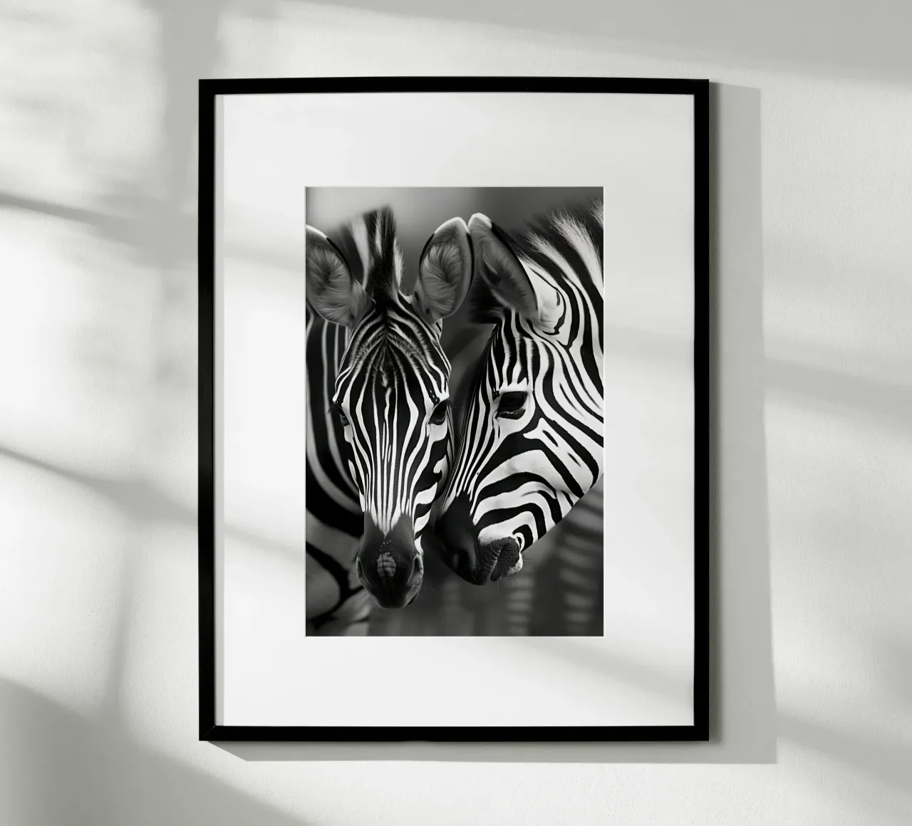 Amore zebrato in bianco e nero poster con telaio in alluminio da Autofocus