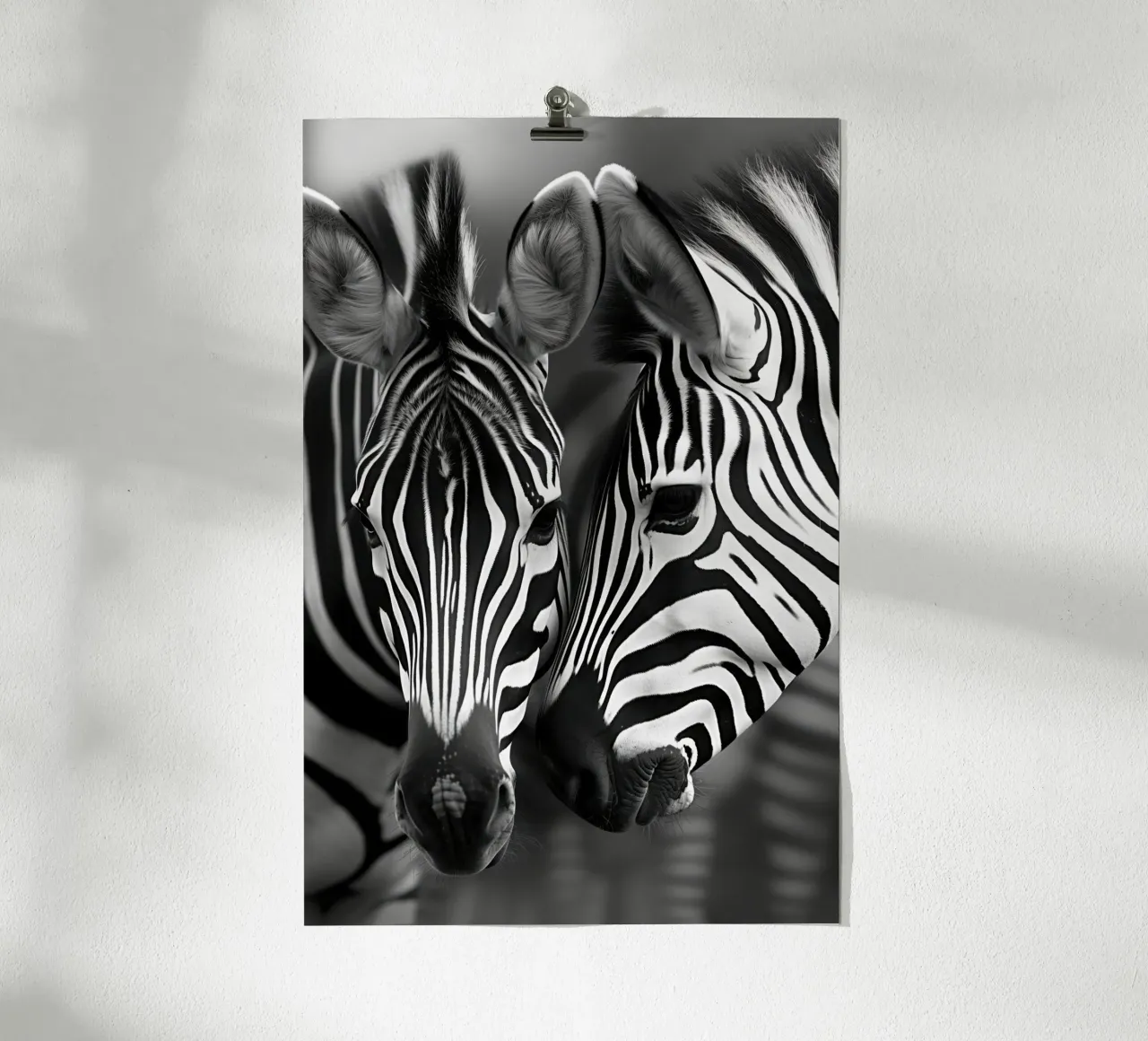 Amore zebrato in bianco e nero poster con telaio in alluminio da Autofocus