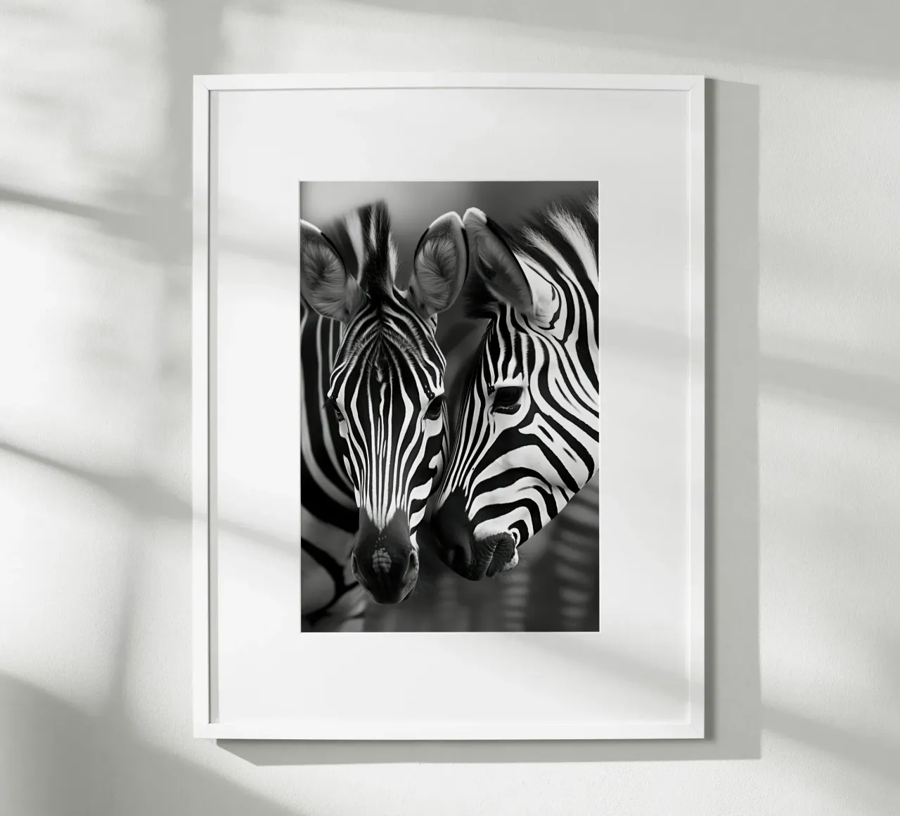 Amore zebrato in bianco e nero poster con telaio in alluminio da Autofocus