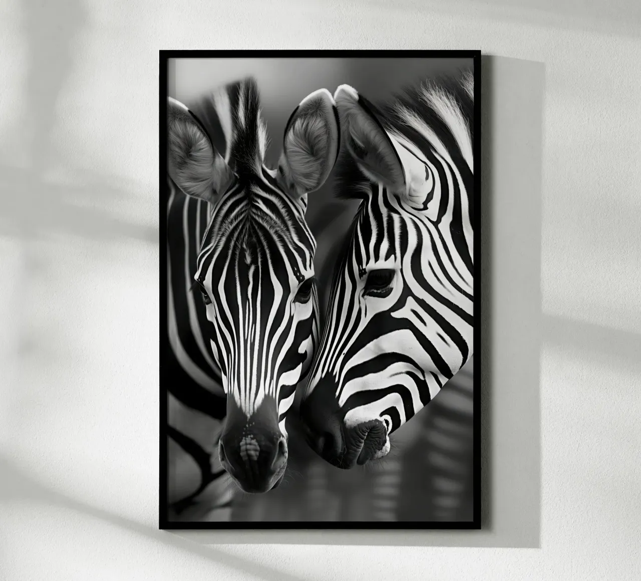 Amore zebrato in bianco e nero poster con telaio in alluminio da Autofocus