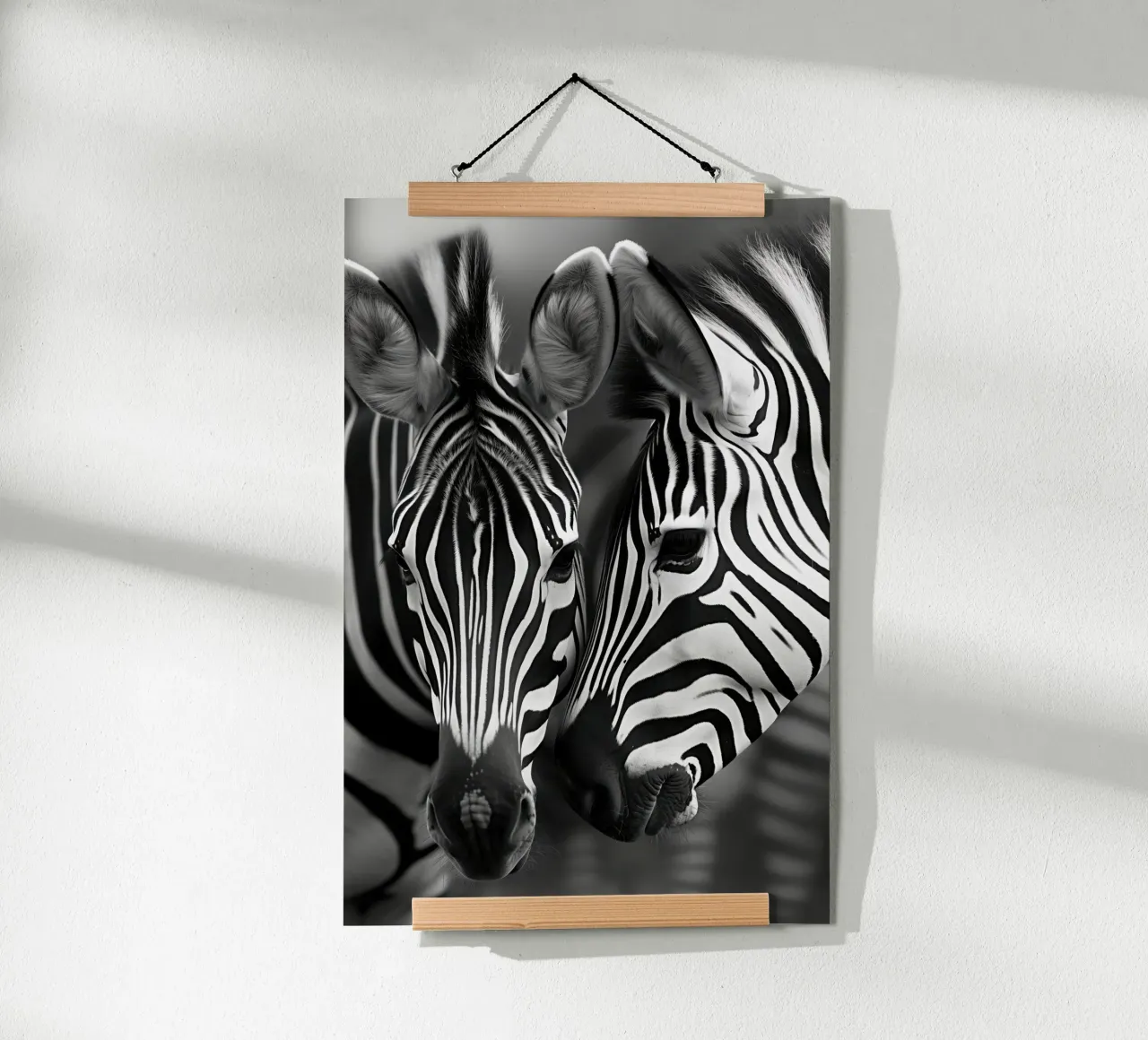 Amore zebrato in bianco e nero poster con telaio in alluminio da Autofocus