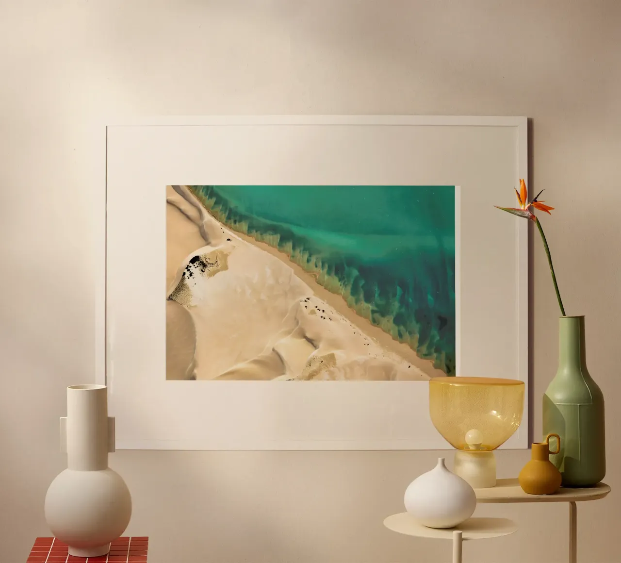 Shark Bay 3 poster con telaio in plastica da Simon Butterworth