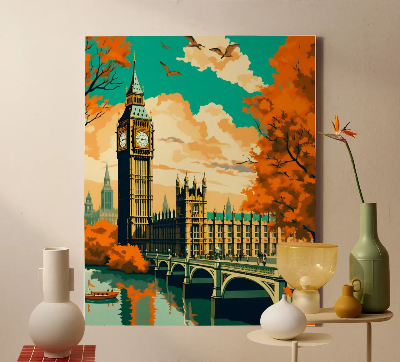 Postcard From London canvas with Floater frame by TDPosters