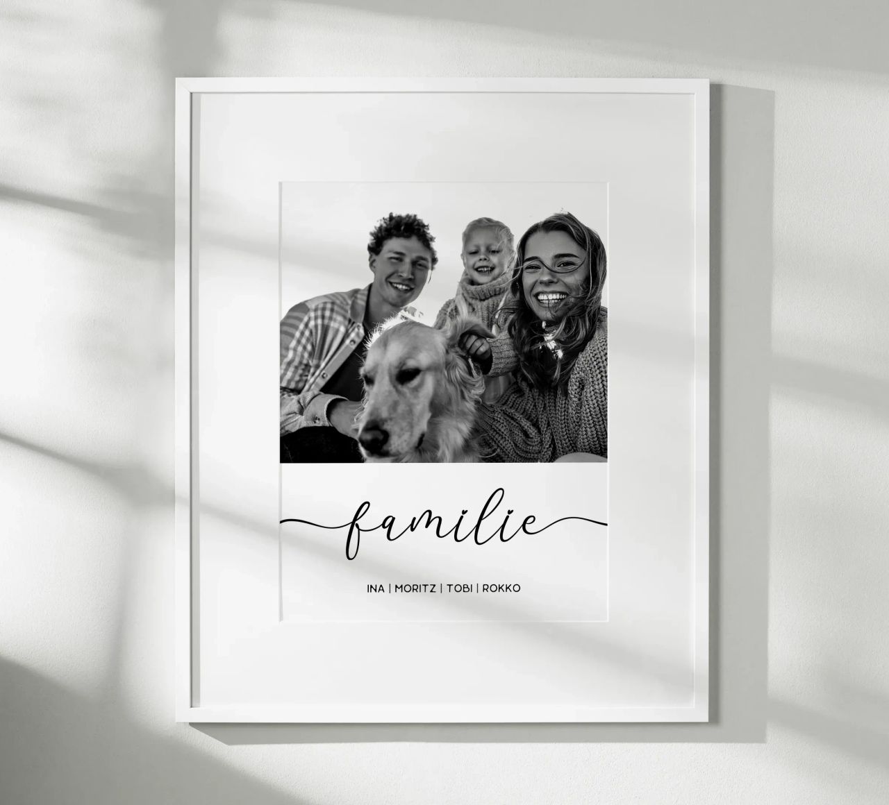 Familie mit Namen und Foto Poster von WORTSPIEL