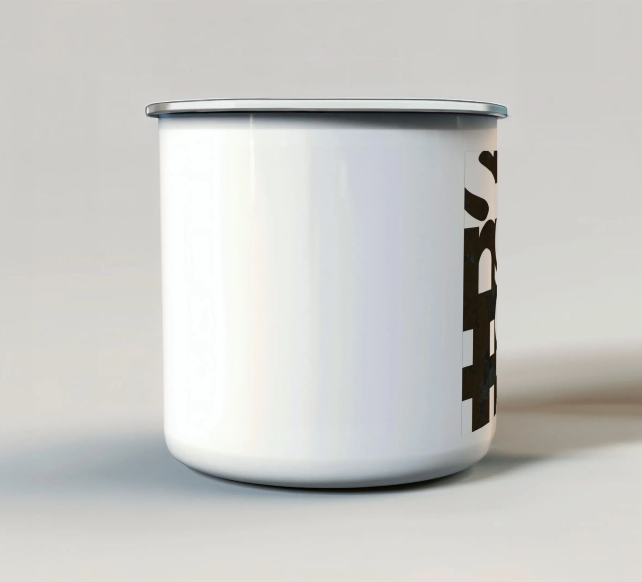 Tipografia in grassetto "Più forti insieme" - Bianco e nero tazza in smalto da Dominique Vari Words