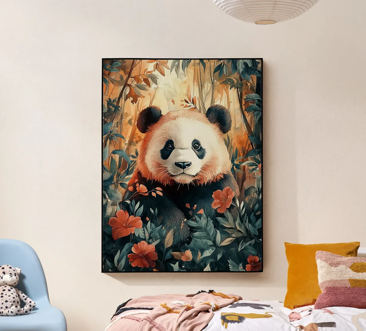 Panda Forest Flowers plexiglass da Mateo