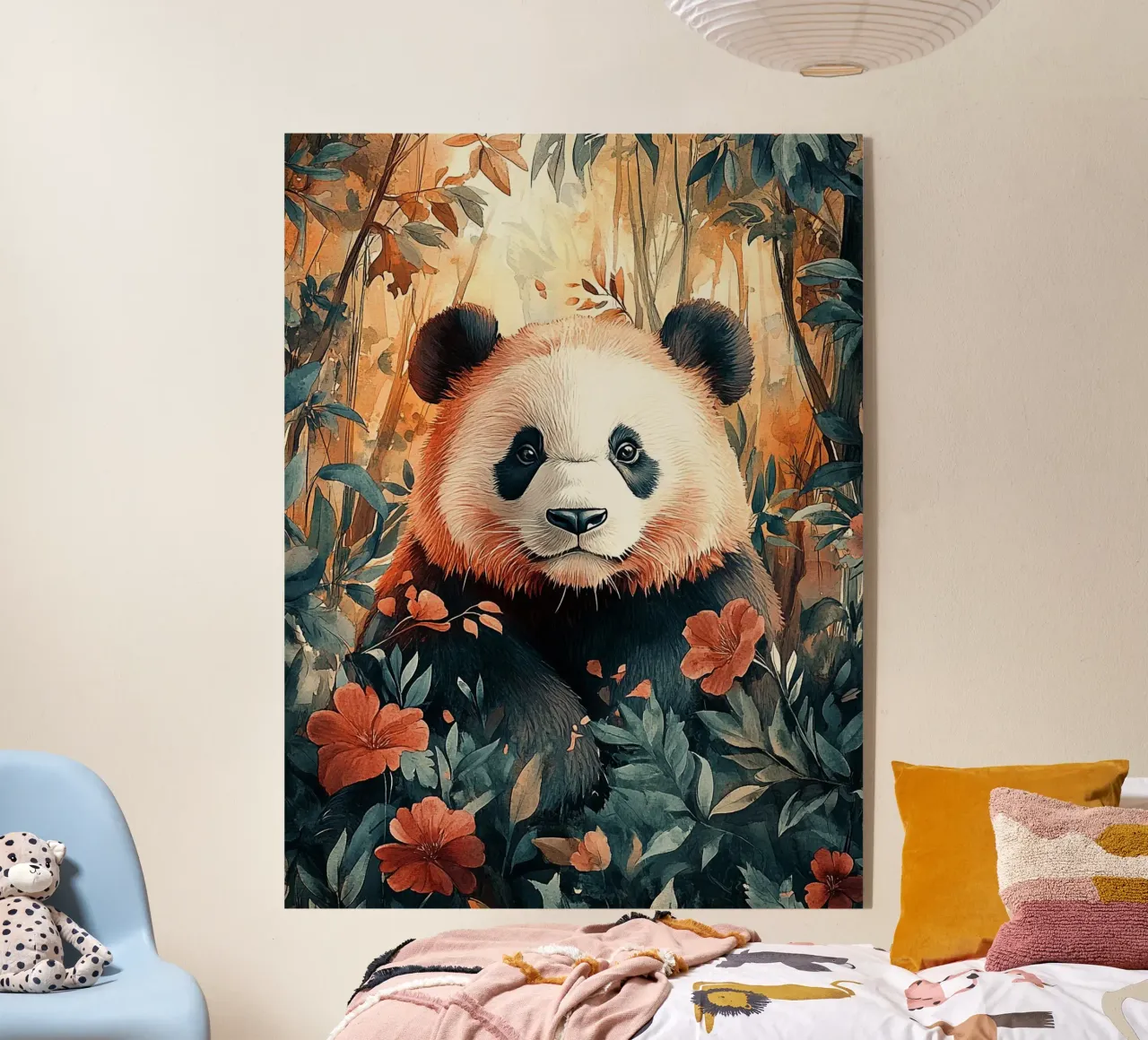 Panda Forest Flowers plexiglass da Mateo