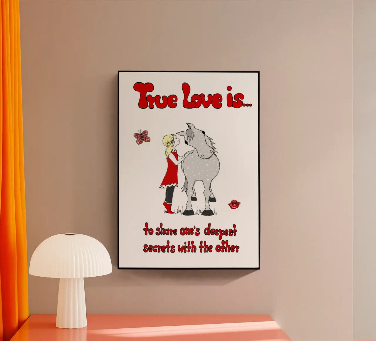 "True Love is to share one´s deepest secrets with the other" plexiglass da Pferdemädchen
