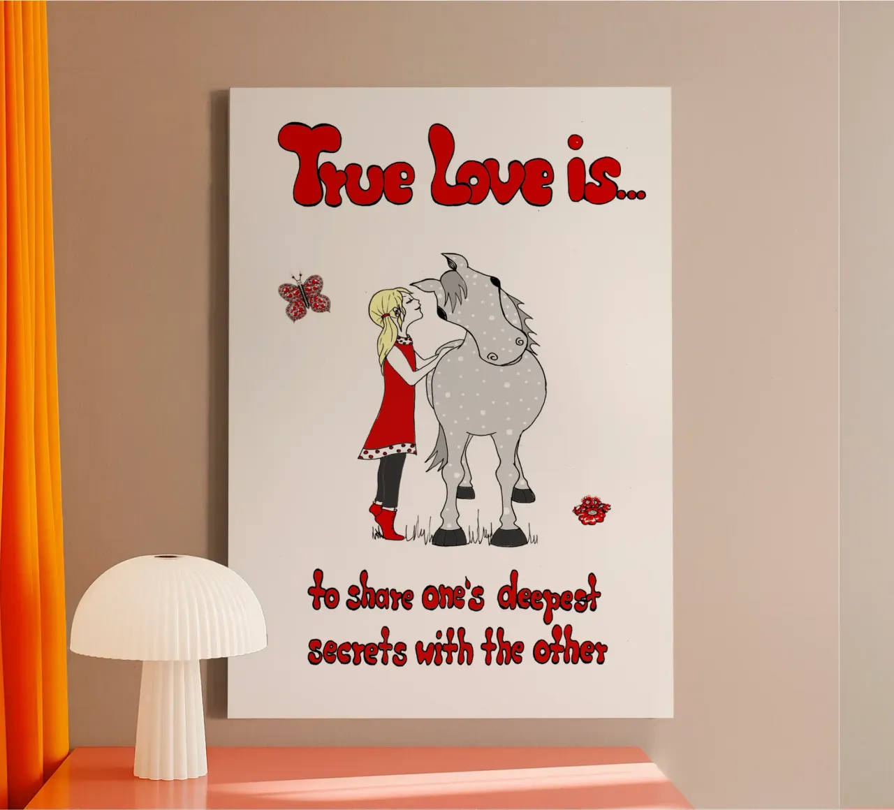 "True Love is to share one´s deepest secrets with the other" canvas by Pferdemädchen