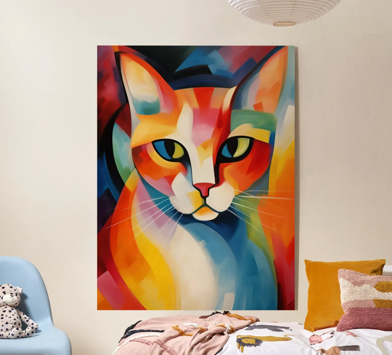 Gatto colorato espressionista | Pittura classica plexiglass da Autofocus