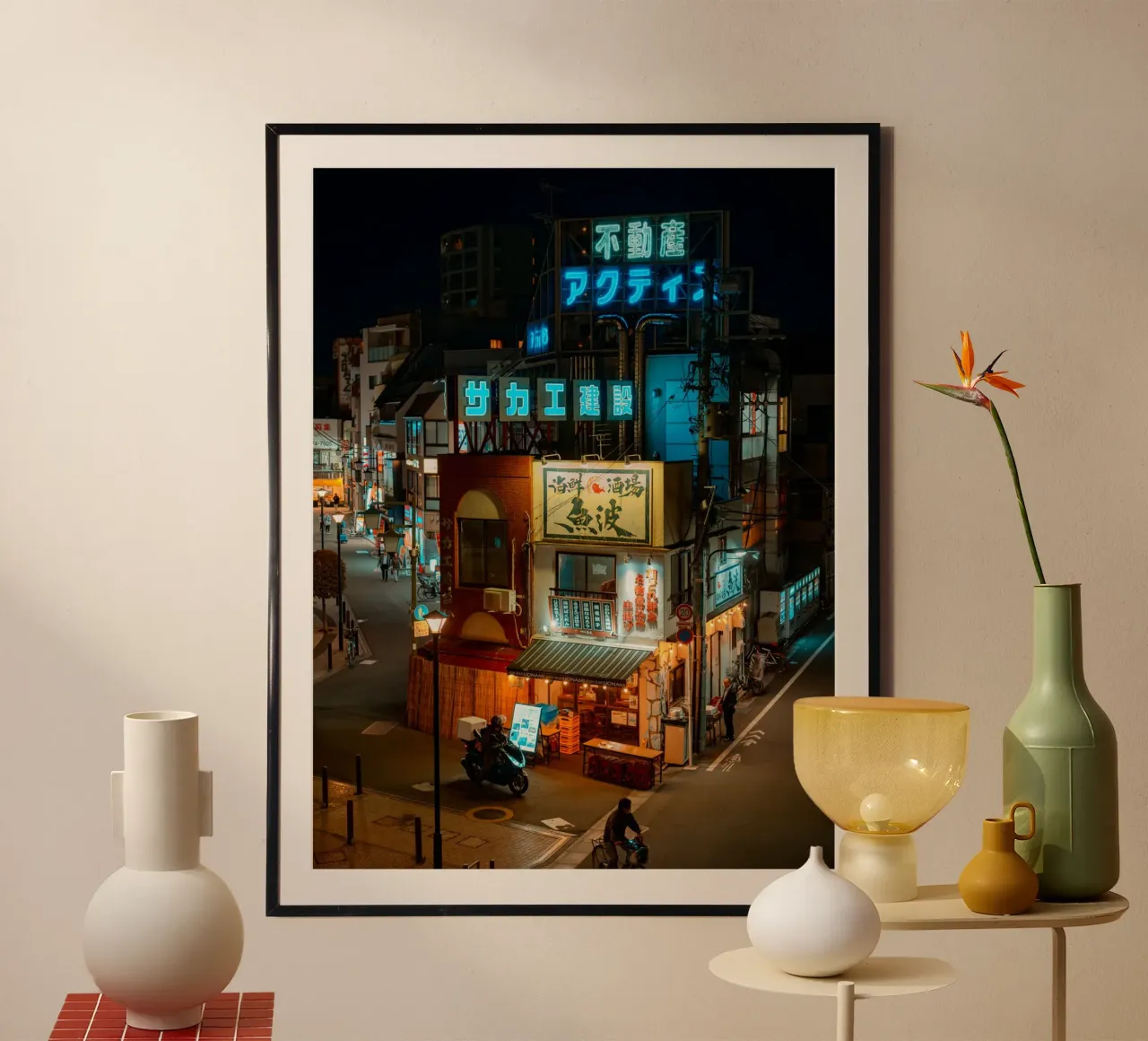 Le notti al neon delle strade di Tokyo, Giappone poster da Marcel Bisig