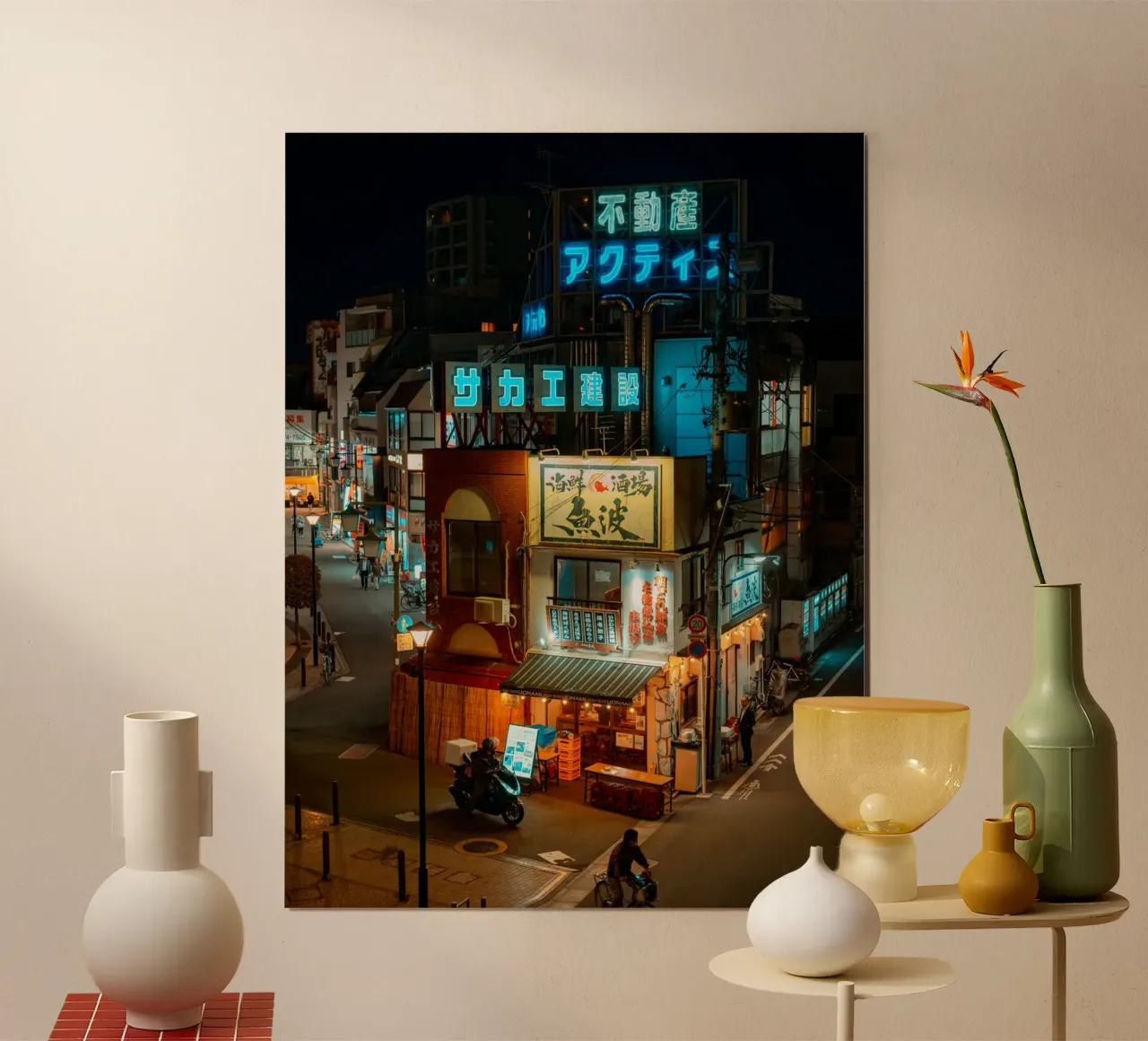 Le notti al neon delle strade di Tokyo, Giappone poster da Marcel Bisig
