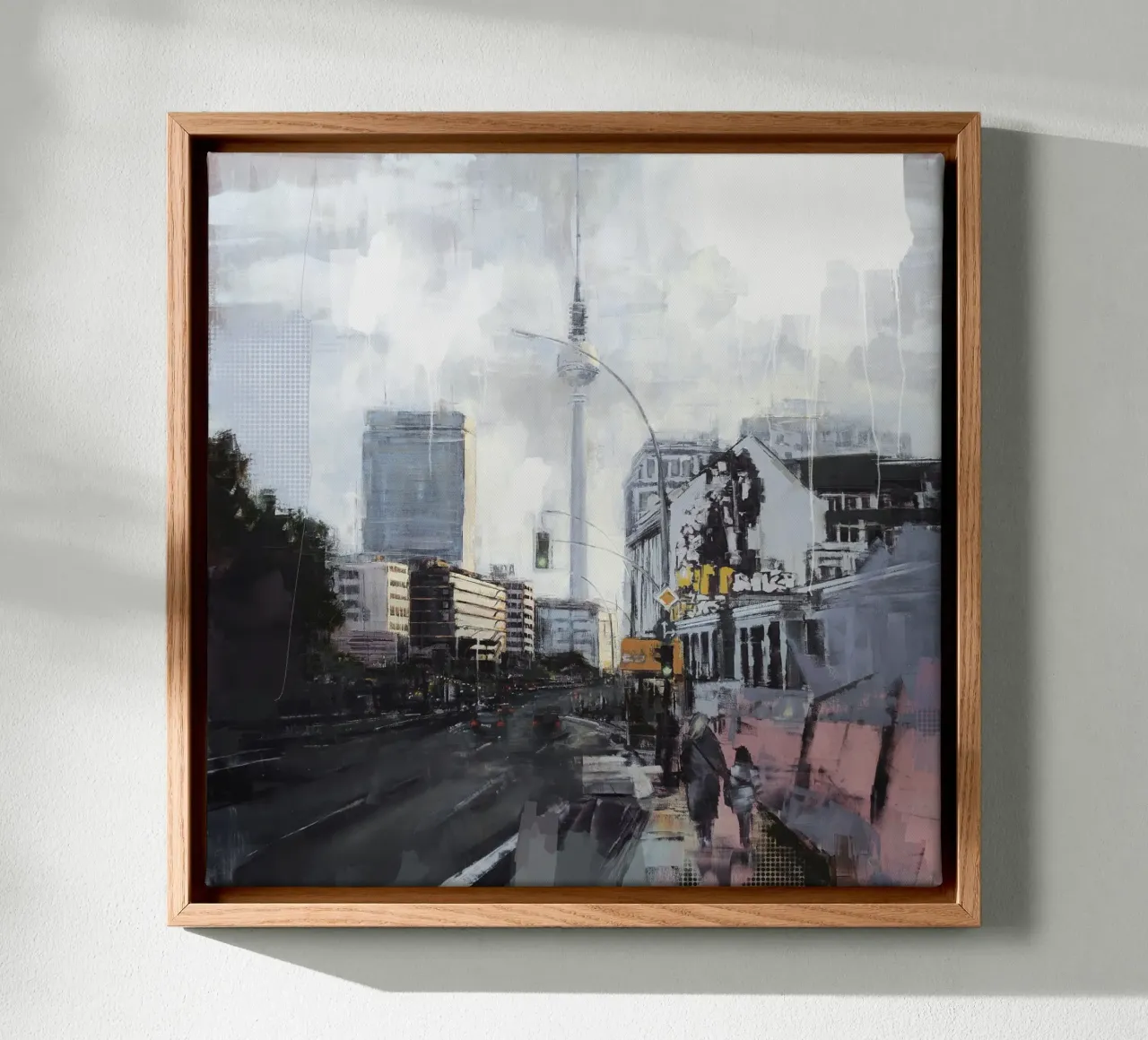 "BERLIN_24_04" Originalgemälde digital weiter bearbeitet canvas met Baklijst van Eduard Warkentin Art