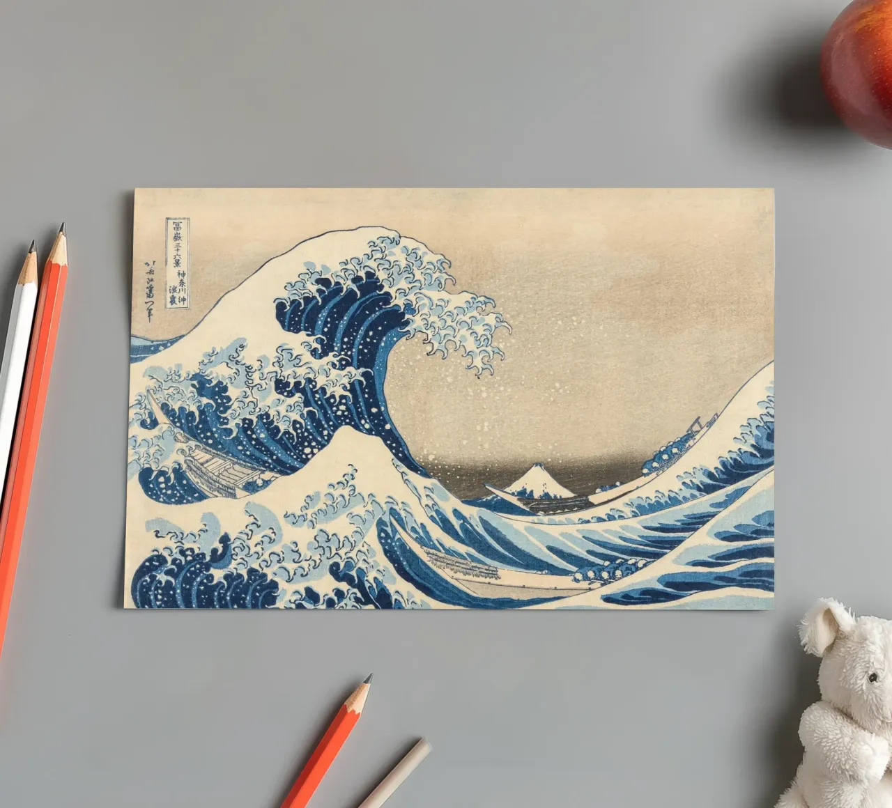 Hokusai-De grote golf stickervel van Carinaprint