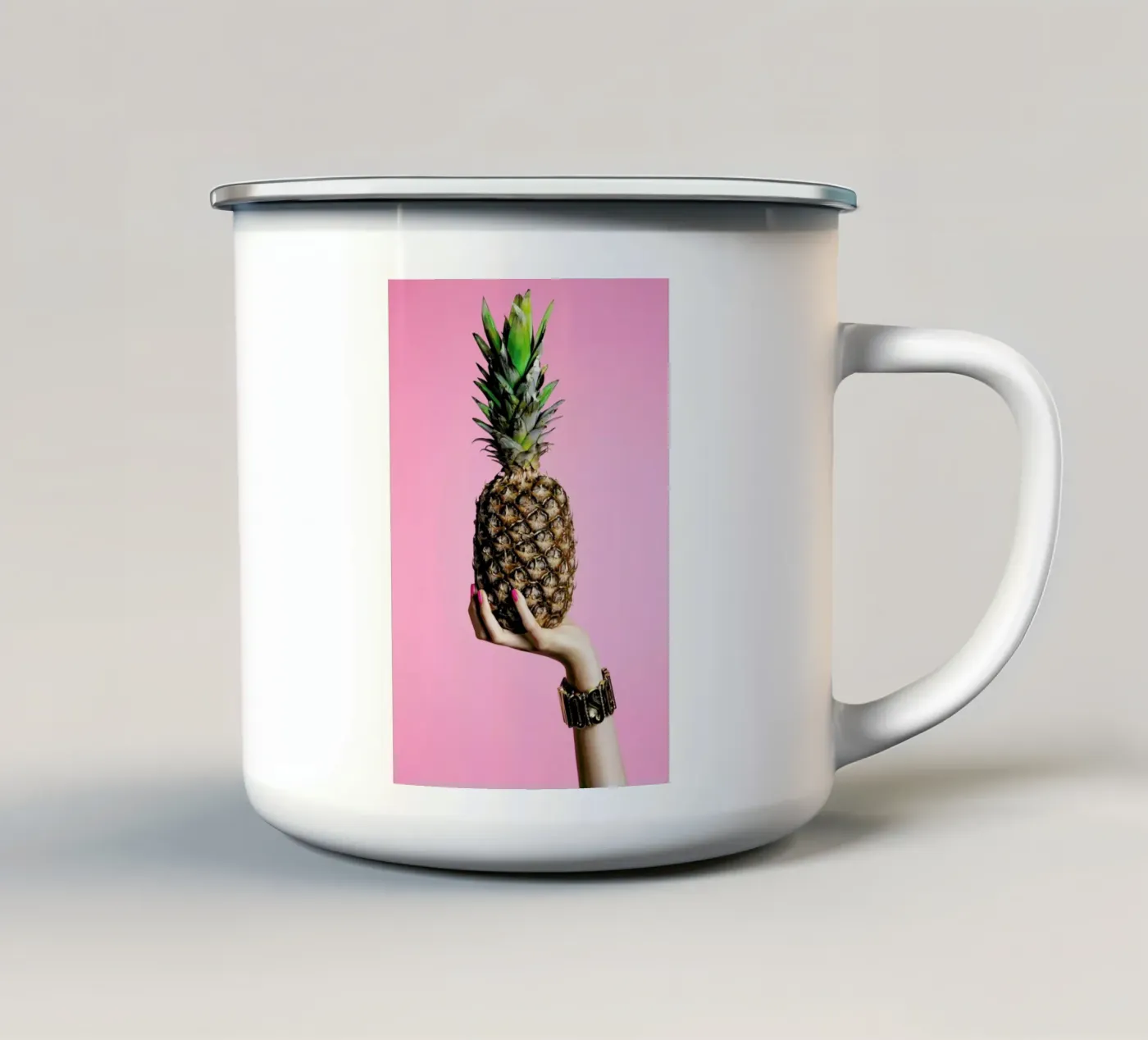 Pineapple enamel mug by Laura Palm