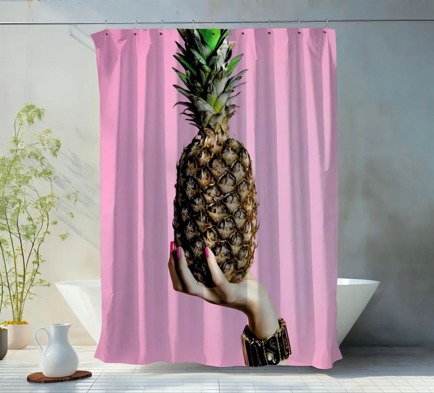 Pineapple douchegordijn van Laura Palm