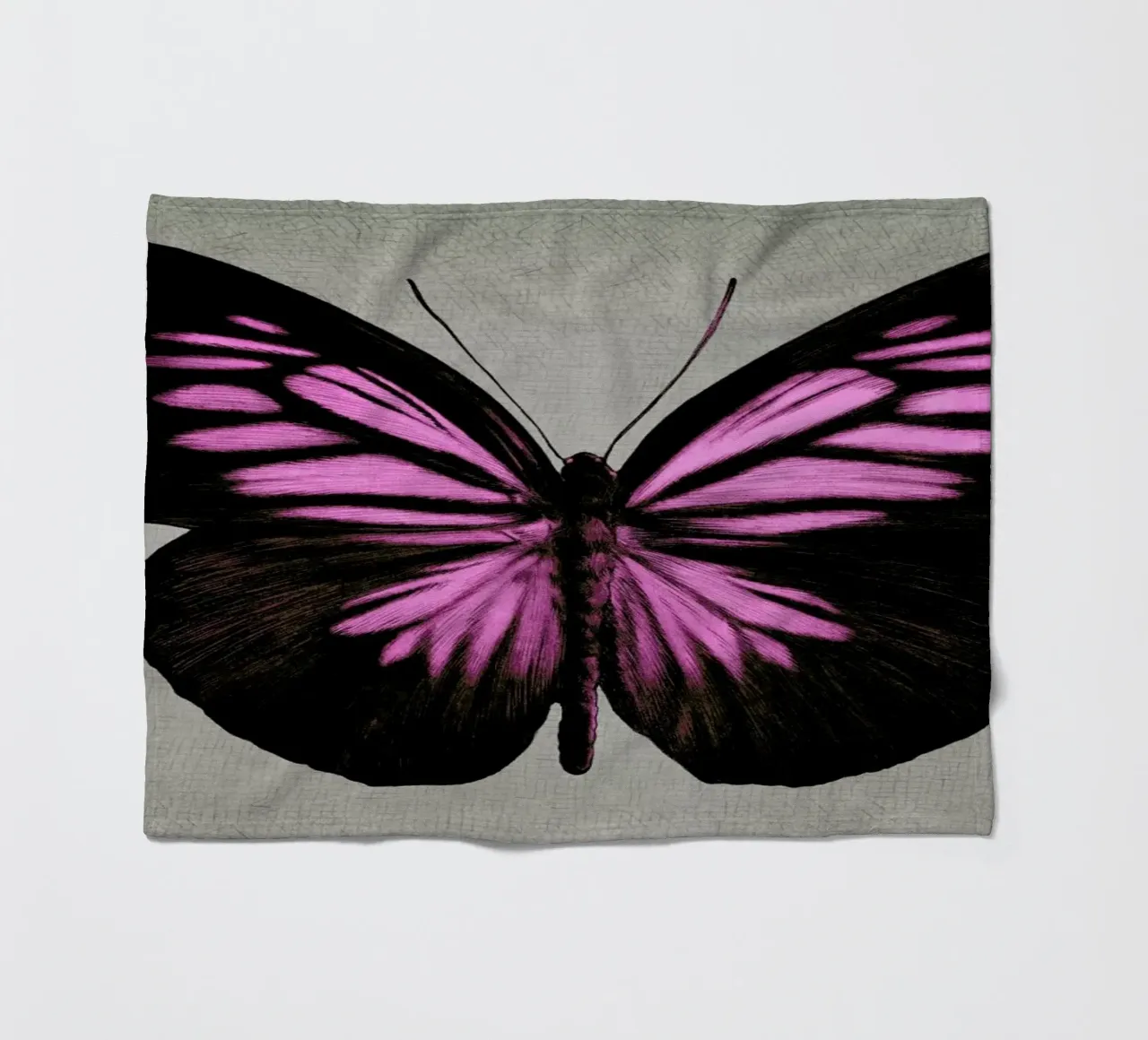 Papillon (pink) fleece blanket by Eric Fan