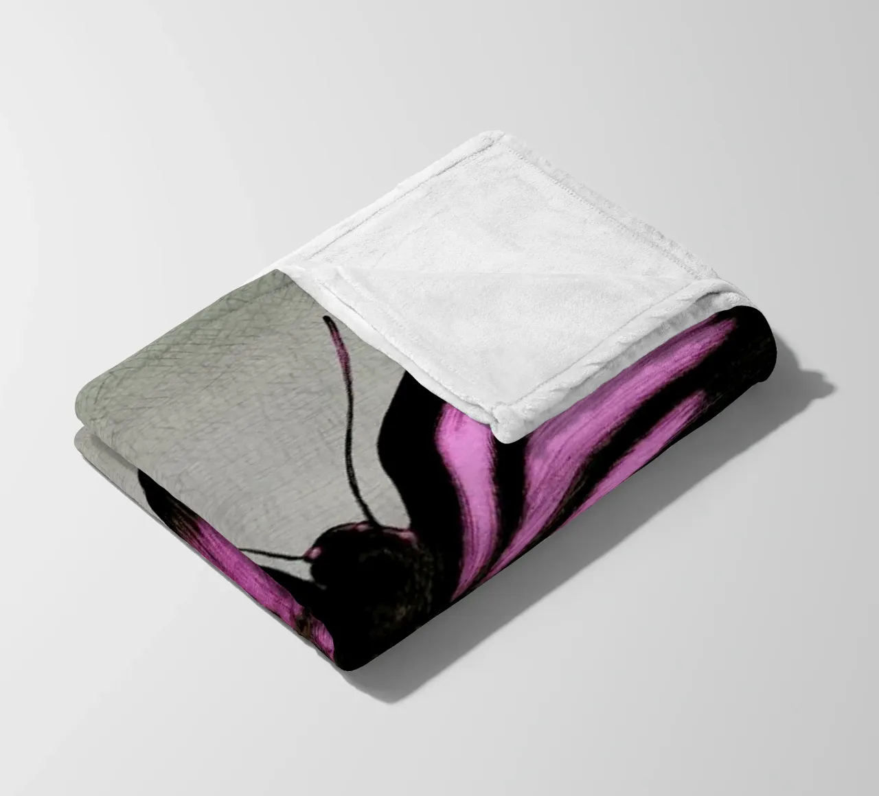 Papillon (pink) fleece blanket by Eric Fan