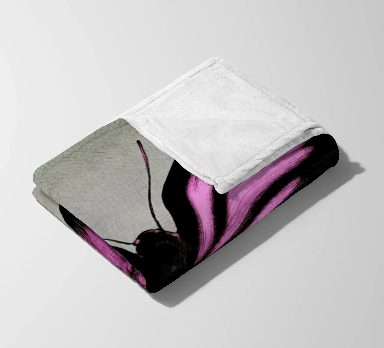 Papillon (pink) fleece blanket by Eric Fan