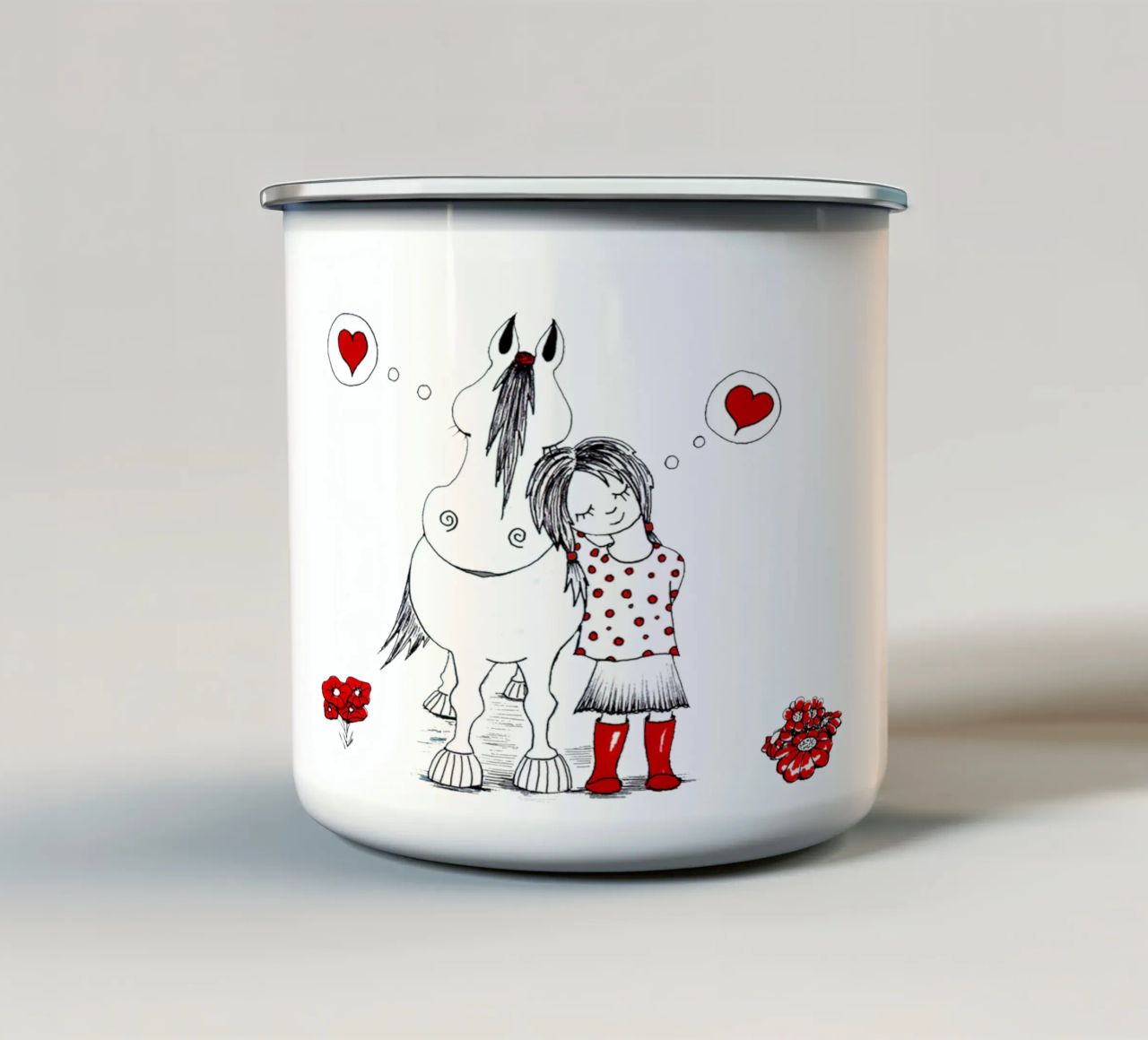 Pferdemädchen tazza in smalto da Pferdemädchen
