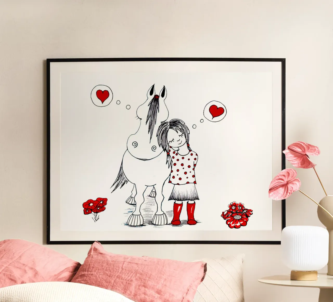 Pferdemädchen poster con telaio in plastica da Pferdemädchen
