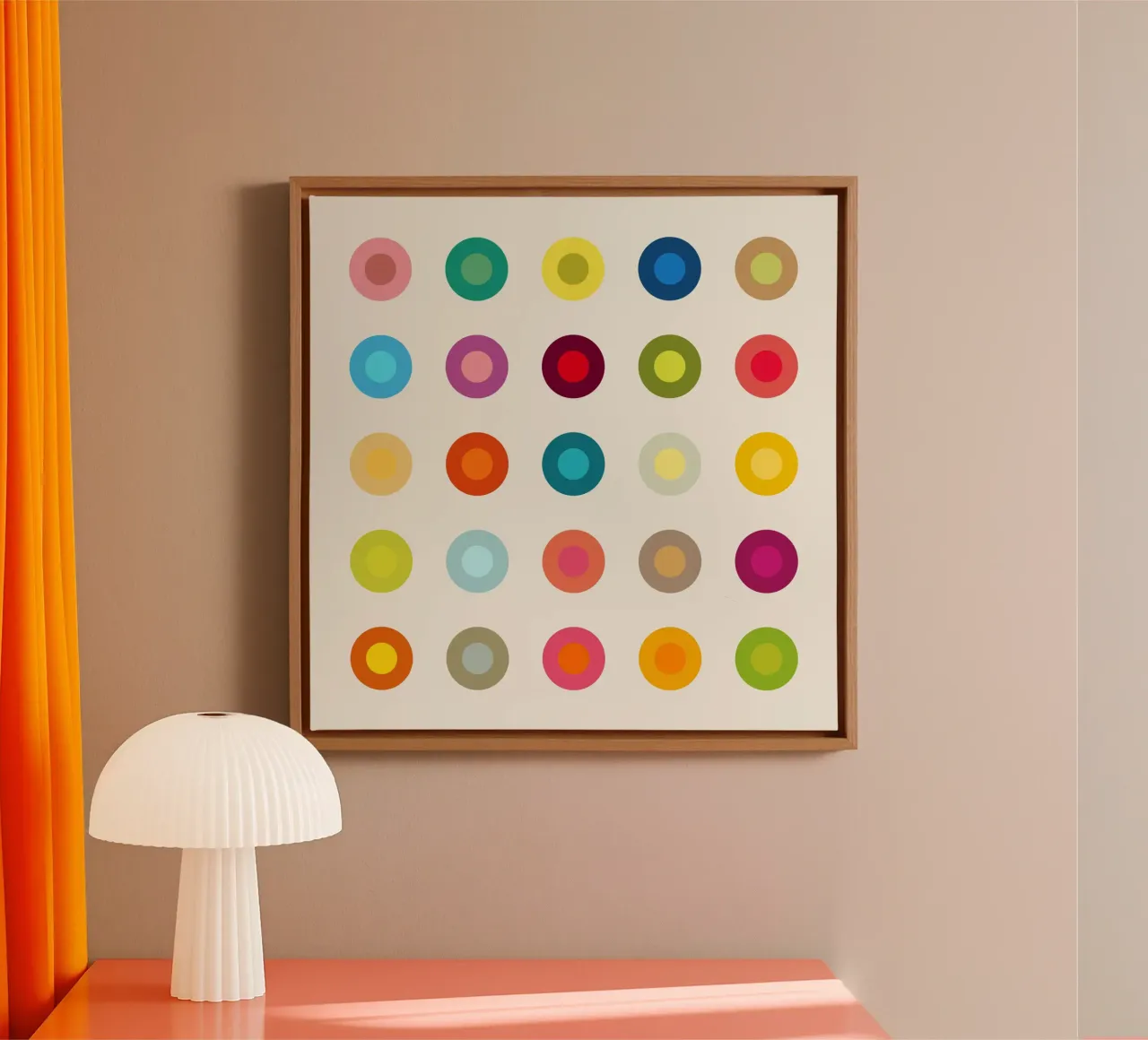 Retro Colourful Circle canvas by JaySan Studio