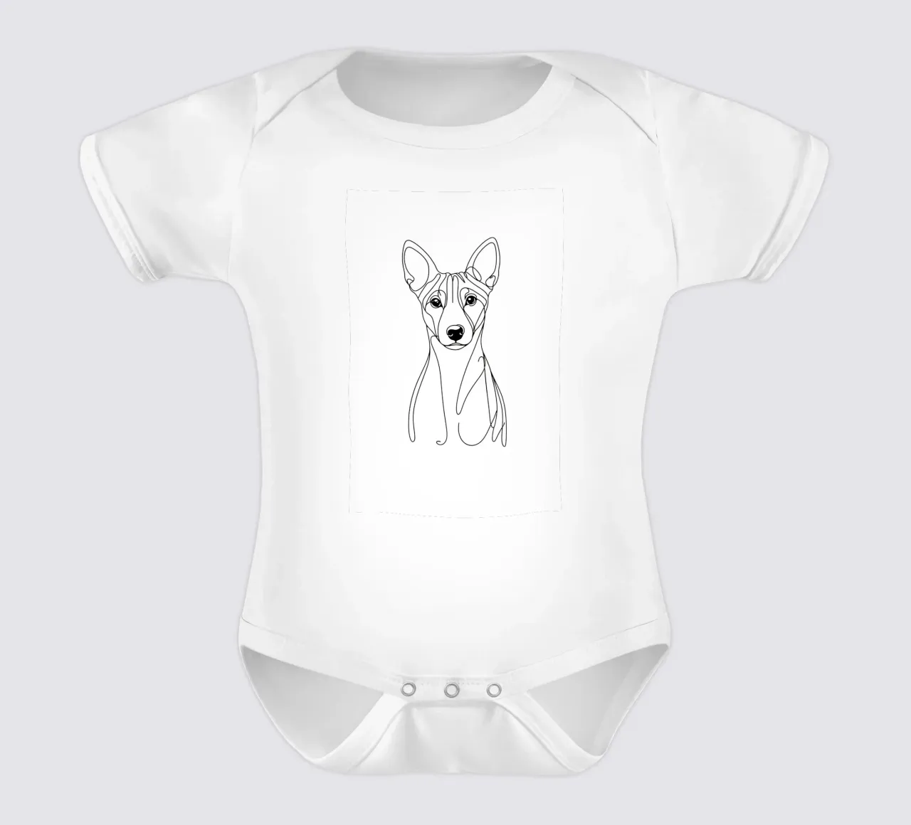 Basenji Dog Line Art Drawing body bébé de WijdevenDesign