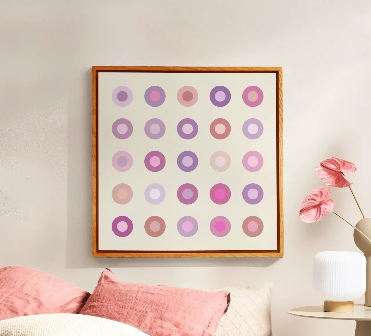 Círculo retro de colores en una variación rosa metacrilato de JaySan Studio