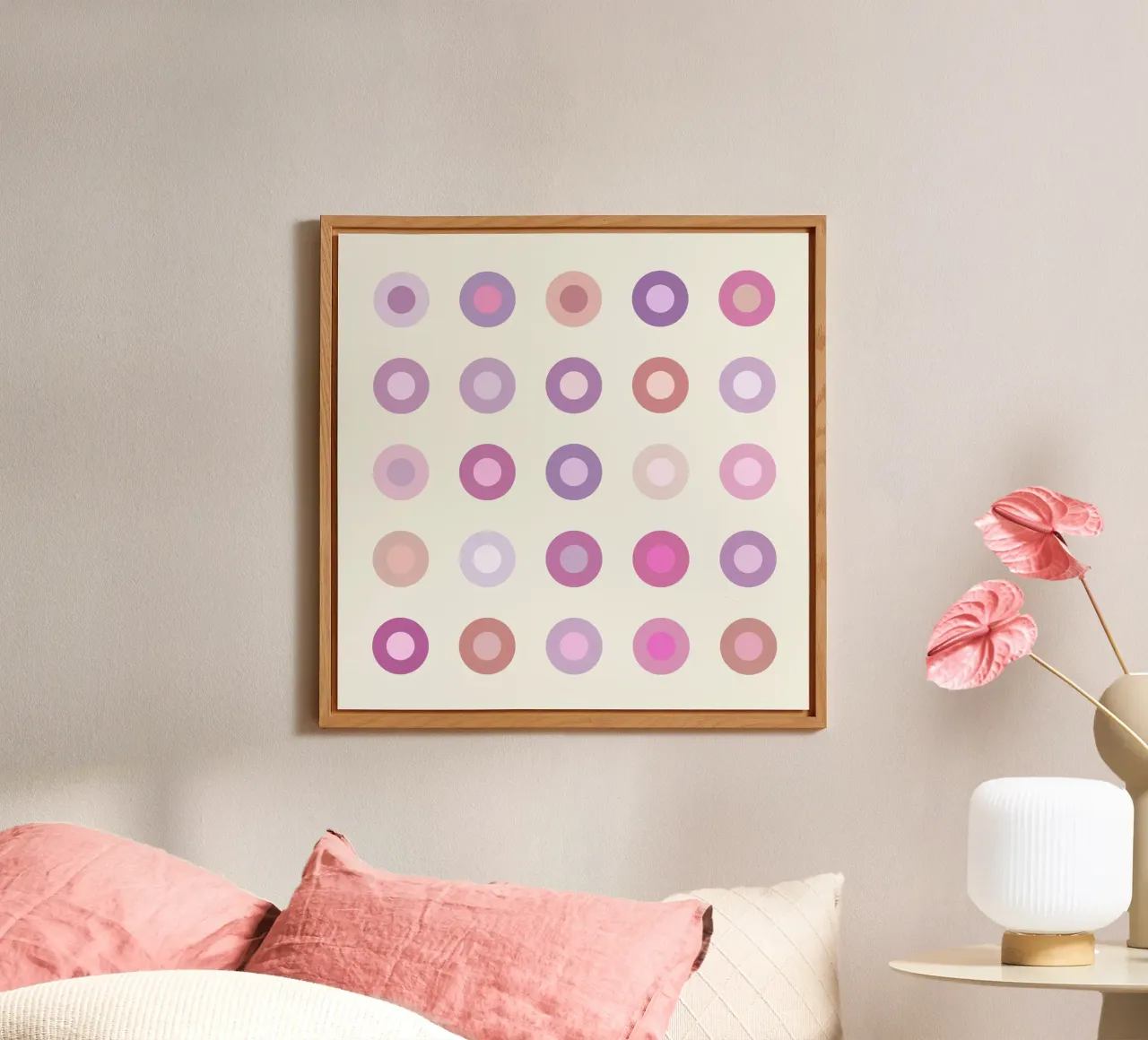 Círculo retro de colores en una variación rosa placa de forex de JaySan Studio