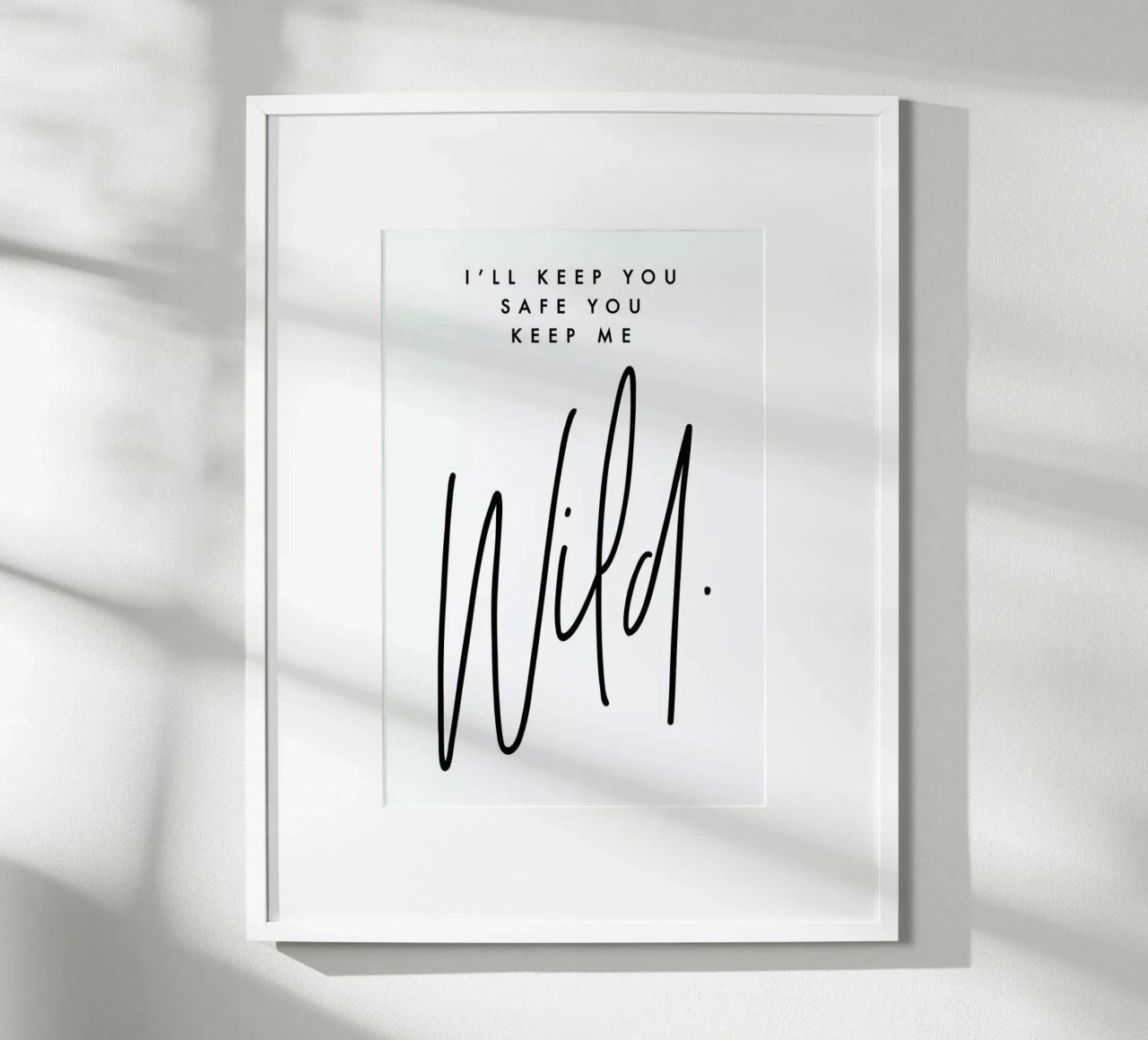 I'll Keep You Safe poster con telaio in legno da Honeymoon Hotel